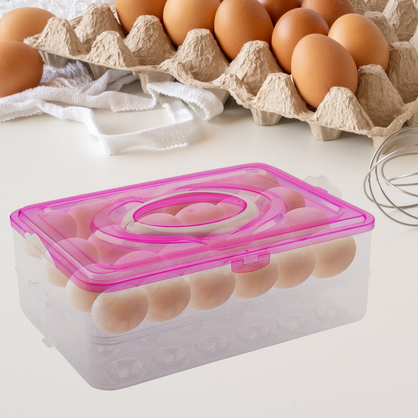 Double Layer 24 Grid Egg Storage Box For Egg Storage Container