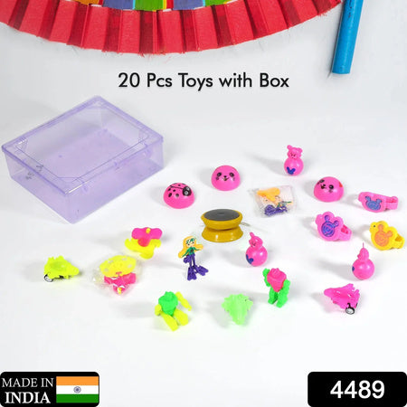 20Pc Mix All New Toy With Plastic Commander Container Mix All Types Playing Toy For Kids
