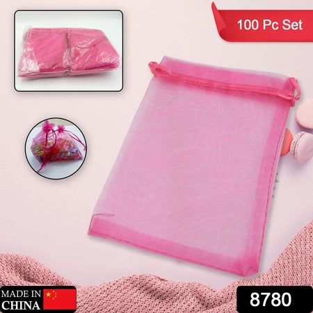 Organza Gift Bags Small Mesh Bags Drawstring Gift Bags Christmas Drawstring Organza Gift Bags Wedding Party Festival Gift Bags (100 Pcs Set)