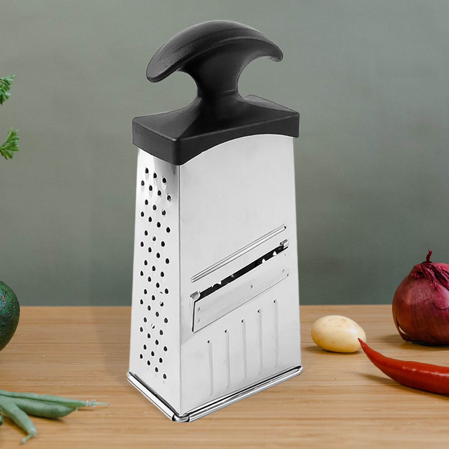 Apexclassic 4-In-1 Stainless Steel Grater Slicer With Handle