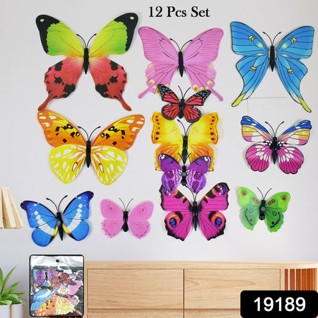 Decorative Colorful Butterfly Wall Stickers (12 Pc Set)
