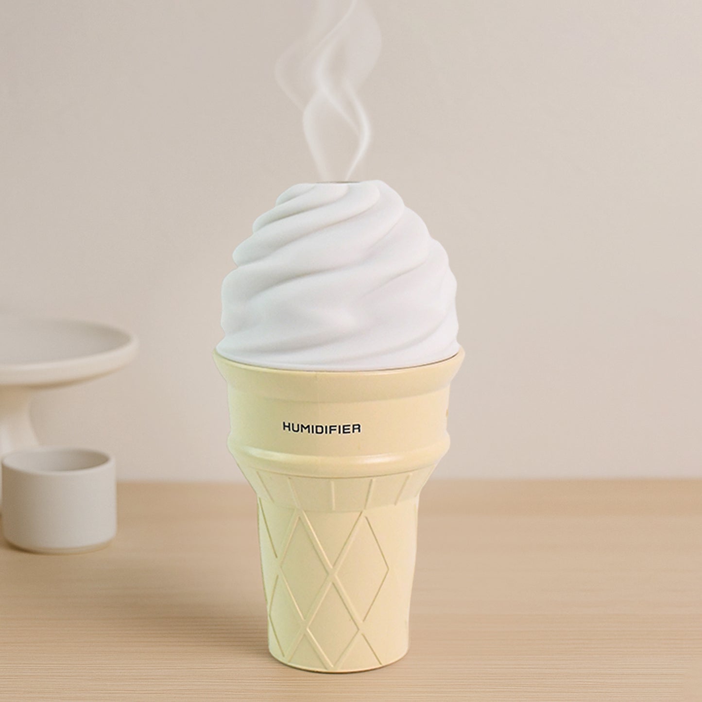 Ice Cream Cone Shape Air Freshener Humidifier (1Pc Cream Color)