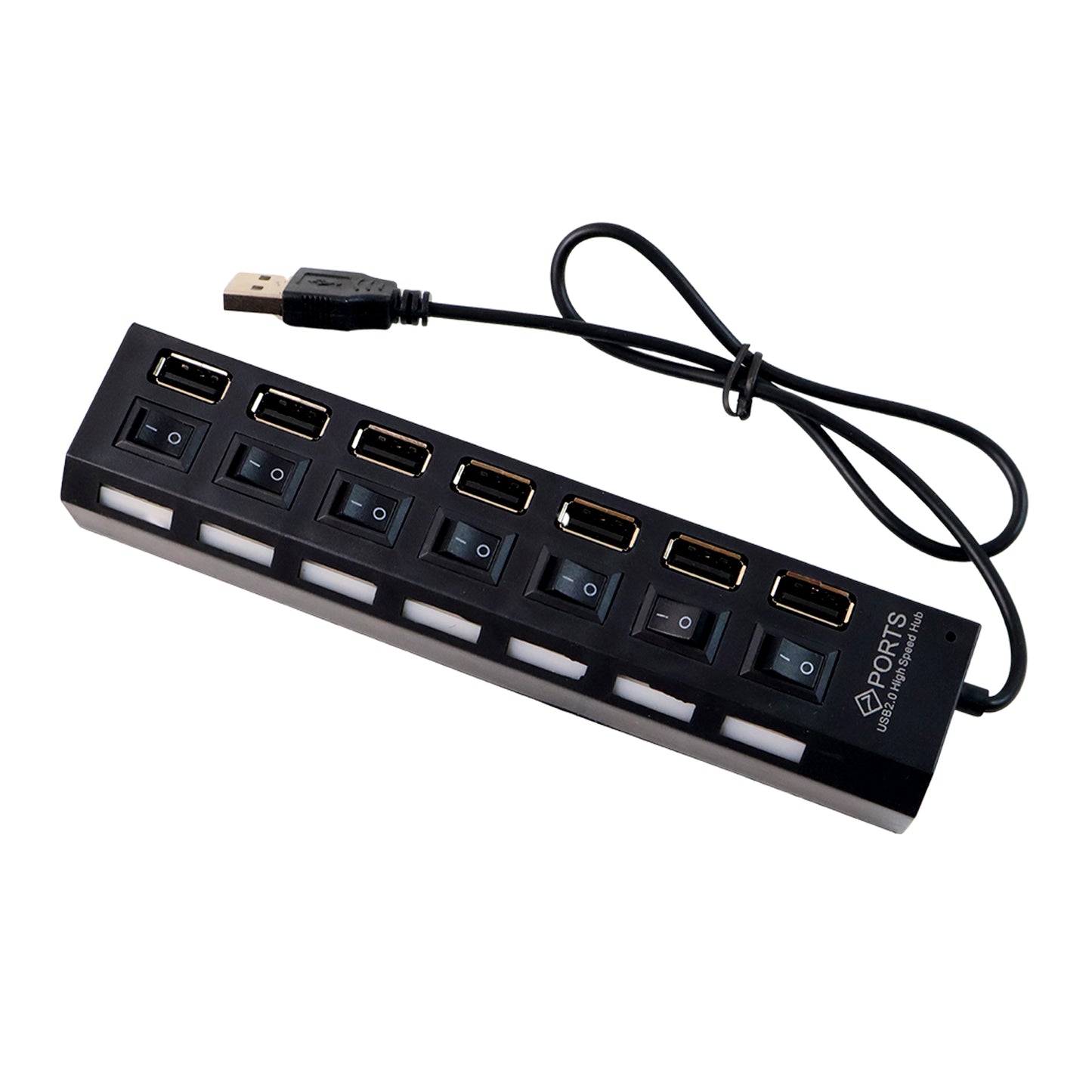 Usb Splitter Multi Port Usb 2.0 Hub 7 Port With Independent Onoff Switch And Led Indicators Usb A Port Data Hub Suitable For Pc Computer Keyboard Laptop Mobile Hdd Flash Drive Camera Etc