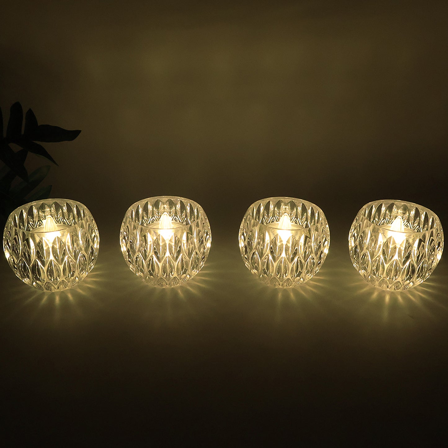 Set Of 12 Crystal Style Led Decorative Lamps Candle