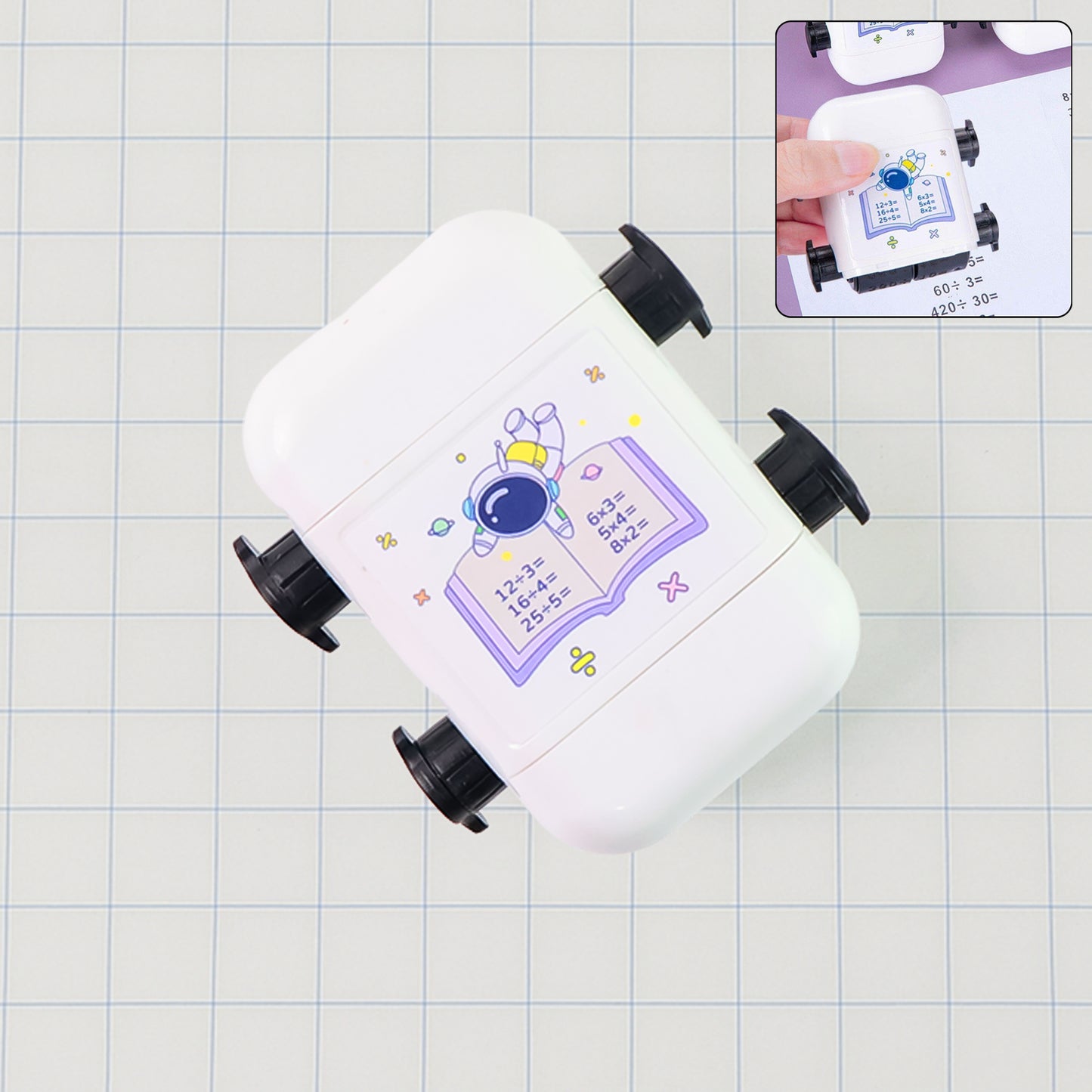 Kids Educational Automatic Random Math Problem Rolling Stamp (1 Pc)