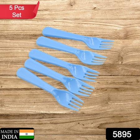 Reusable Premium Heavy Weight Plastic Forks Party Supplies One Size Plastic 5Pc Serving Fork Set For Kitchen Travel Home (5Pc)
