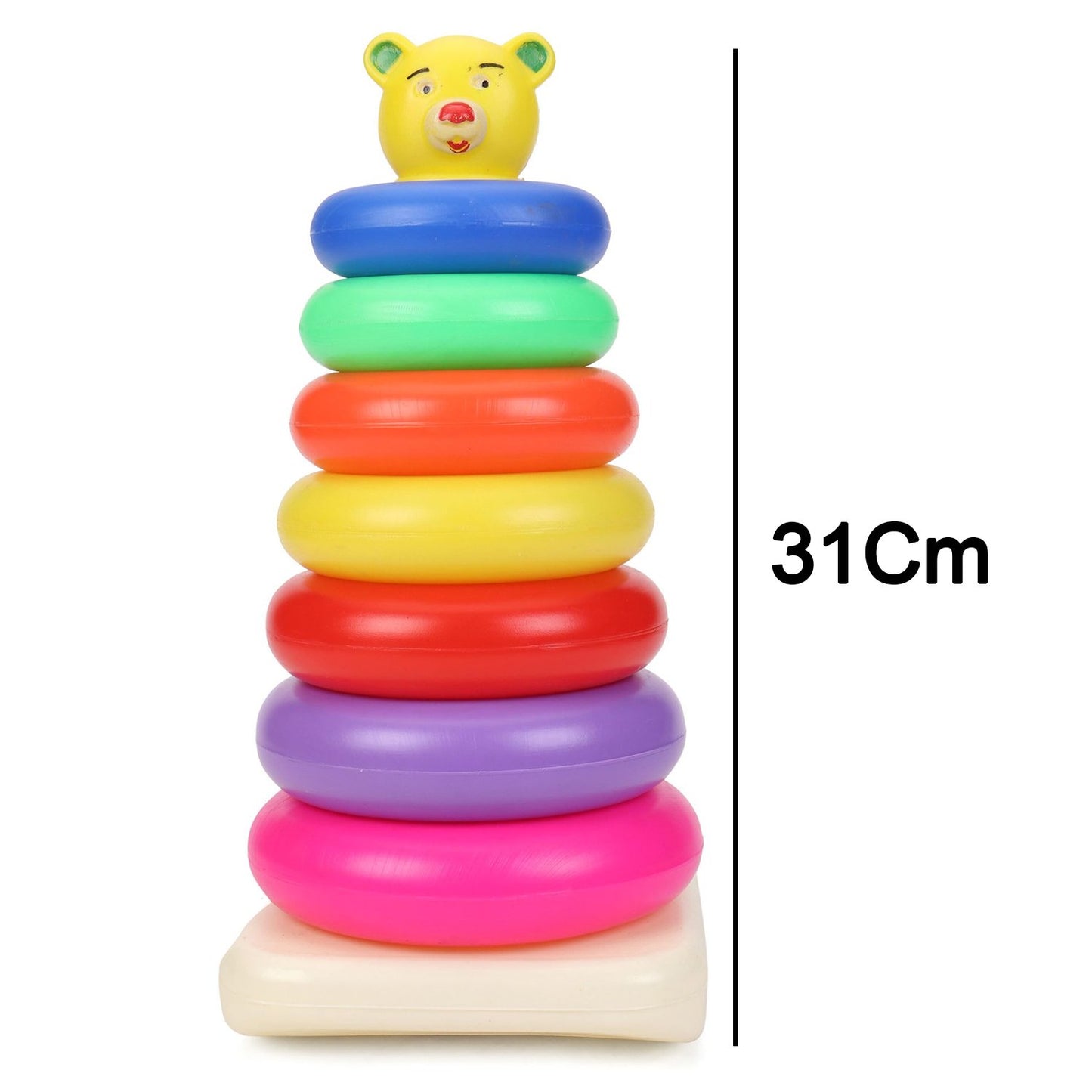 Plastic Baby Kids Teddy Stacking Ring Jumbo Stack Up Educational Toy 7Pc