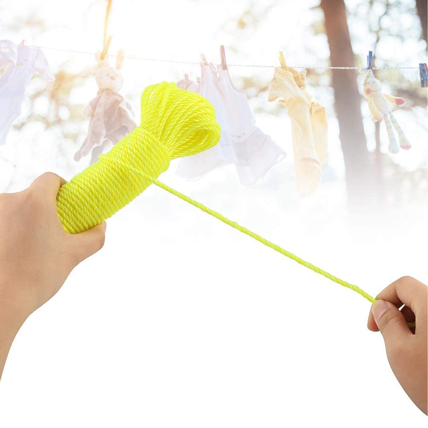 3Meter Heavy Duty Laundry Drying Clothesline Rope Portable Travel Nylon Cord Sturdy Clothes Line For Outdoor Camping Indoor Crafting Art Projects