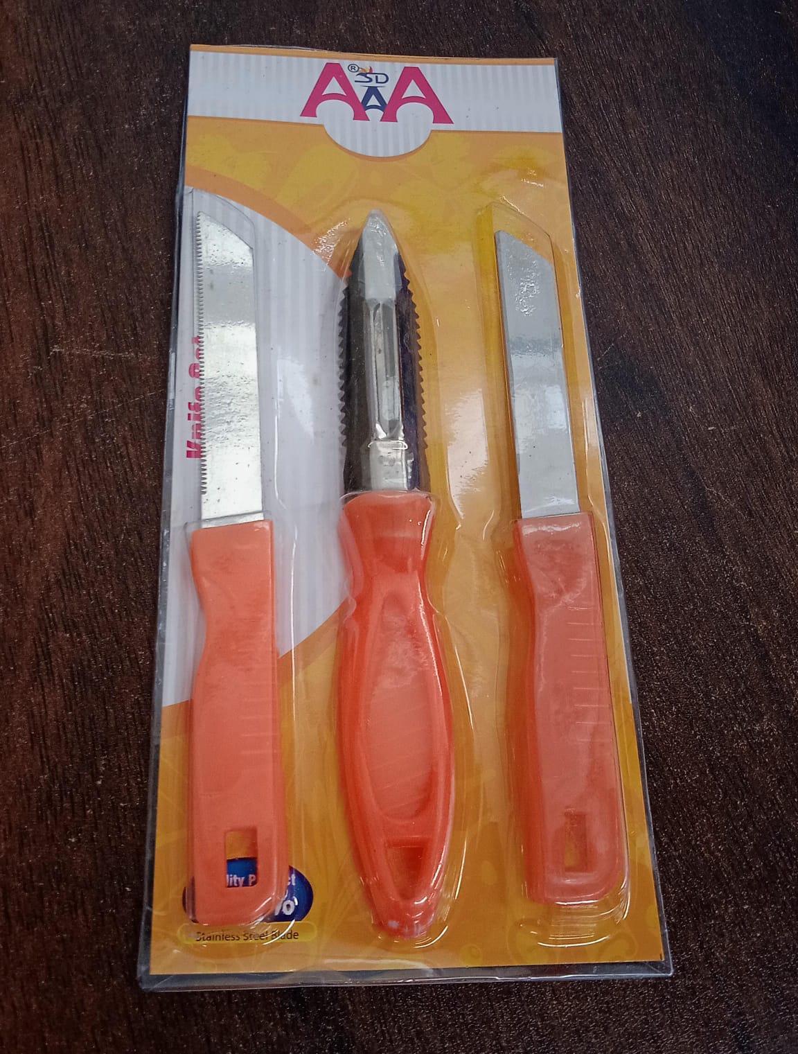 3In1 Multipurpose Stainless Steel Classic Kitchen Knife Set Of 3 For Fruits And Vegetable Chopping Cutting Peeling Kitchen Knife Vegetable Peeler Plain Knife