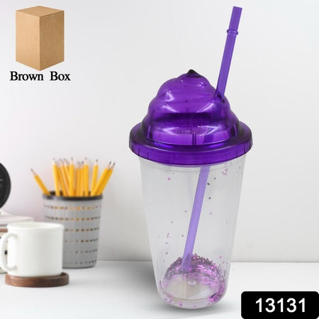 High Quality Plasticcreative Cold Drink Cup Tumble Reusable Tea Coffee Tumbler With Lid And Straw Double Wall Plastic Drinking Sport Bottletravel Tumbler (1 Pc Mix Color)