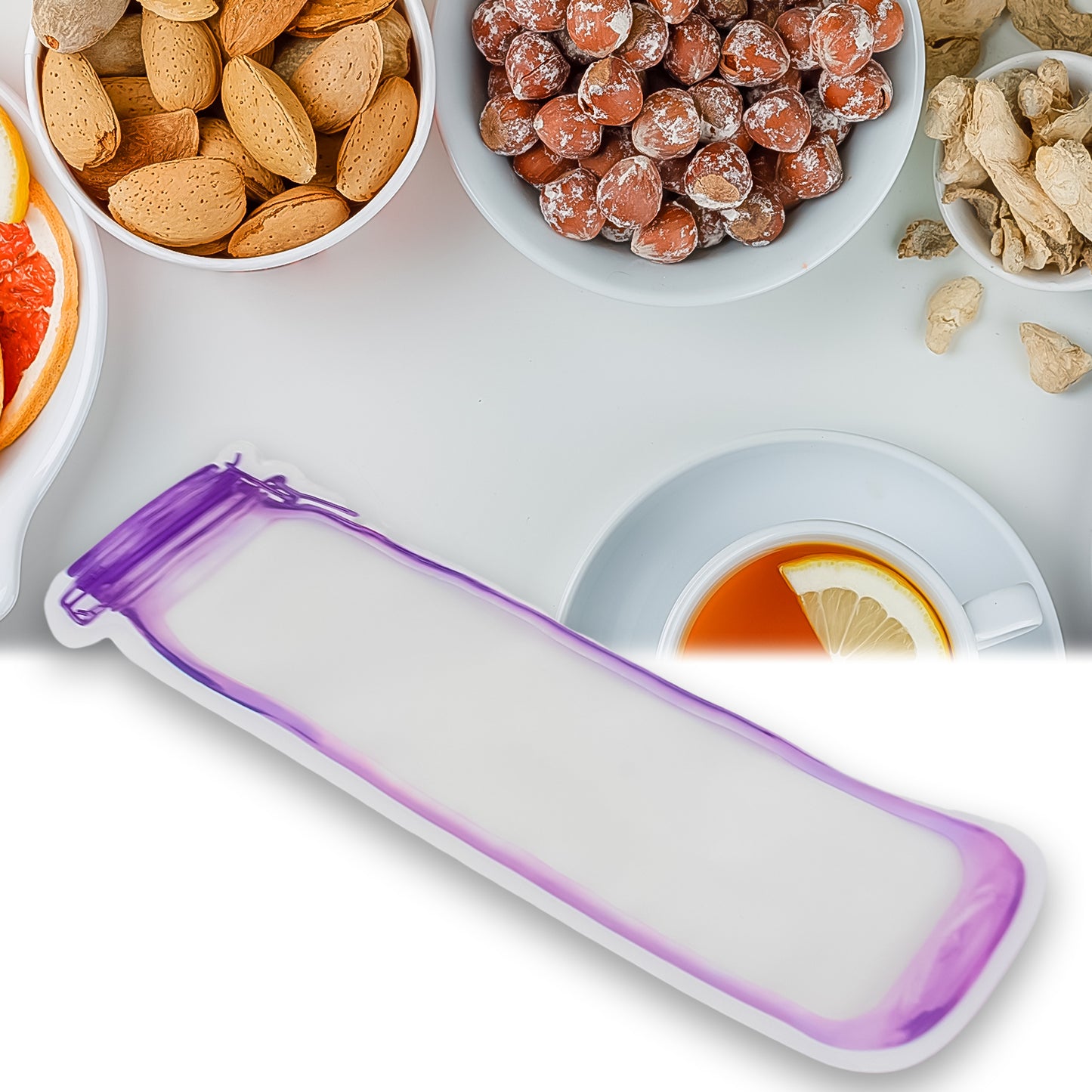 Foodstorage Bag Bottles Shape Ziplock Bags Reusable (1 Pc 500 Ml)