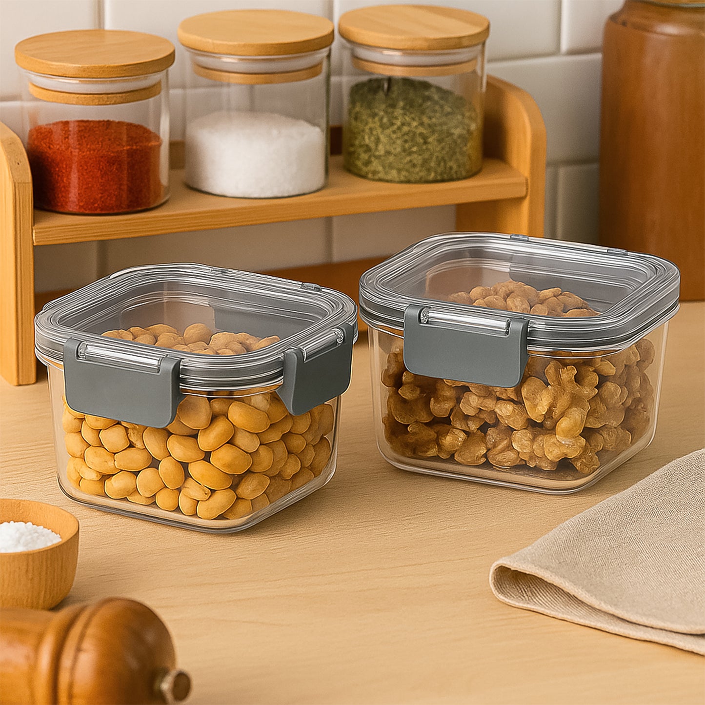Apexpress N Lock Airtight Food Storage Container Set (2Pc450Ml) Approx