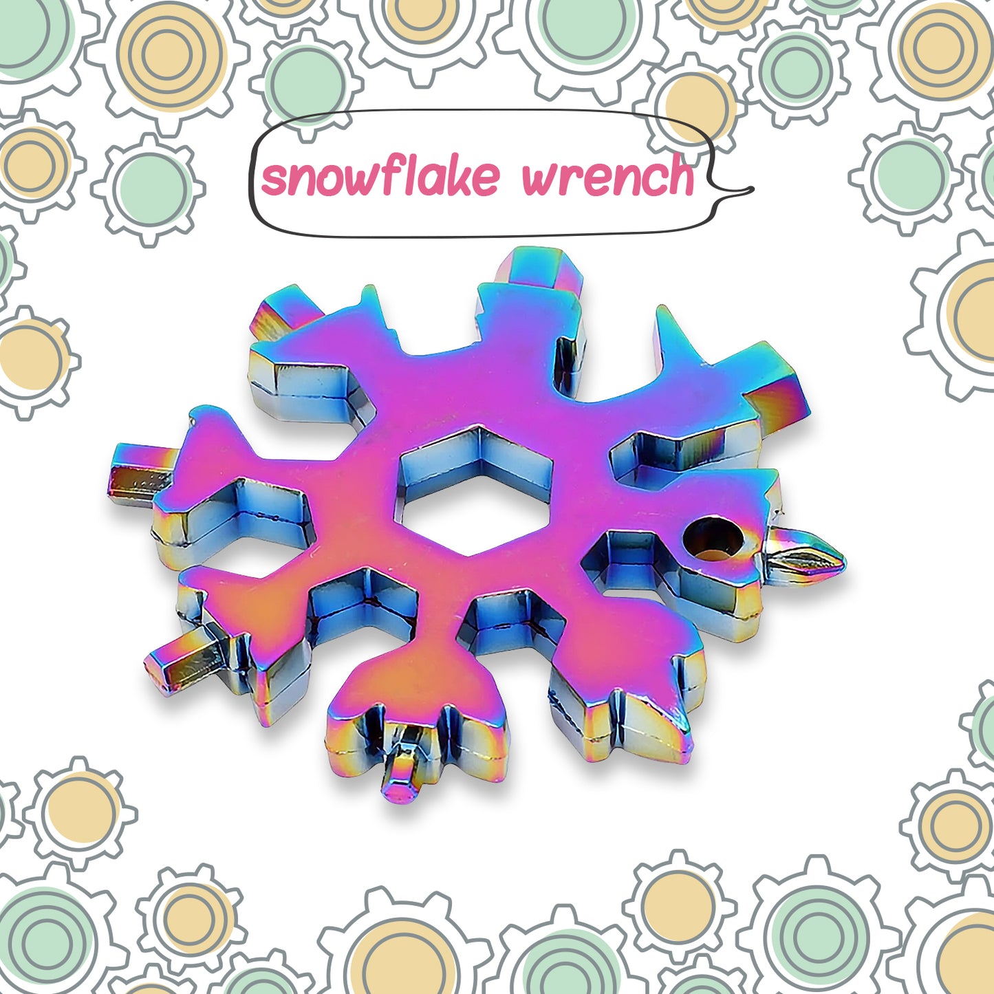 Durable Portable 18 In 1 Snowflake Multi-Tool Snowflake Bottle Opener Flat Phillips Screwdriver Kit Wrench