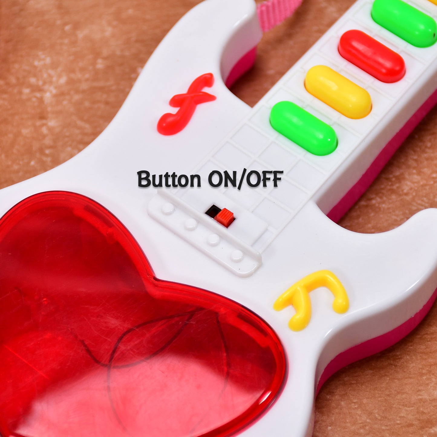 Battery Operated Musical Instruments Mini Guitar Toys And Light For 3+Years Old Kids.