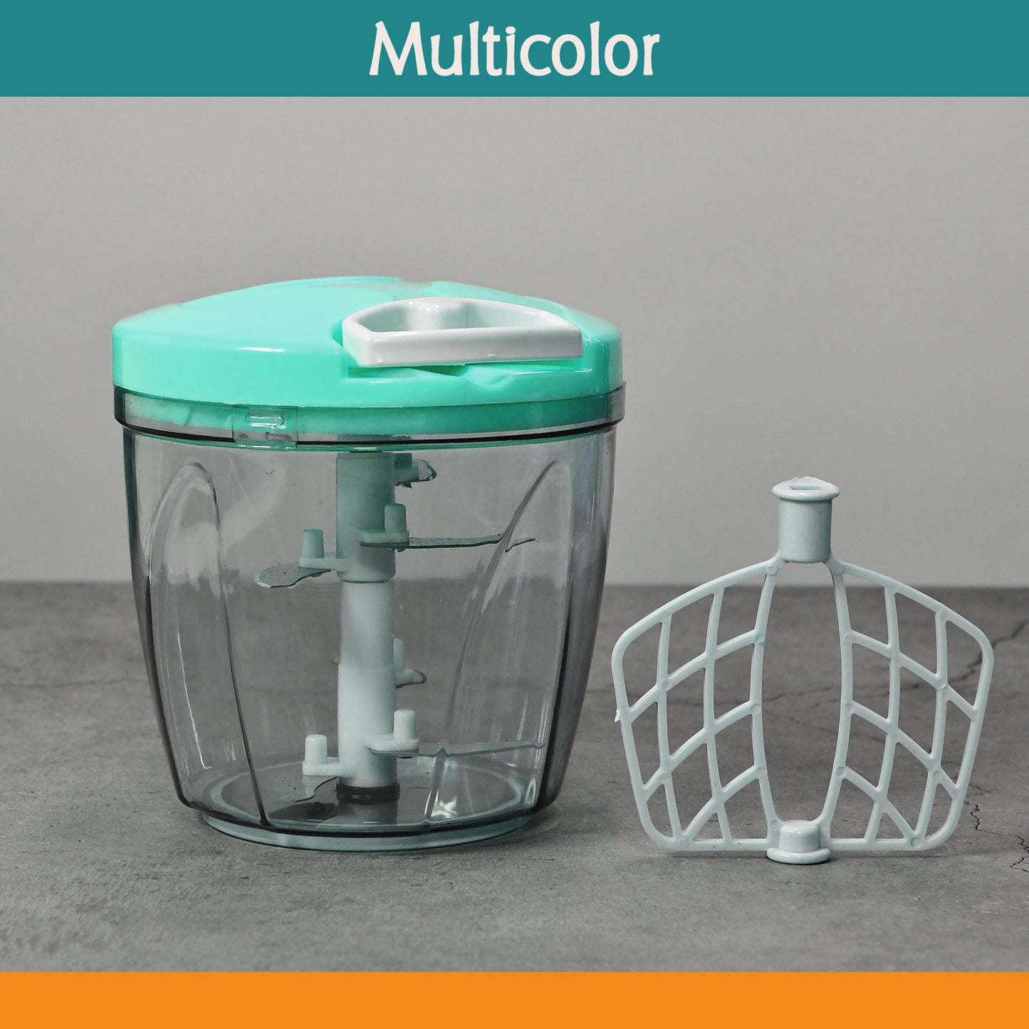 6 Blade 2In1 Manual Food Chopper Compact Powerful Hand Held Vegetable Chopper (1000Ml)