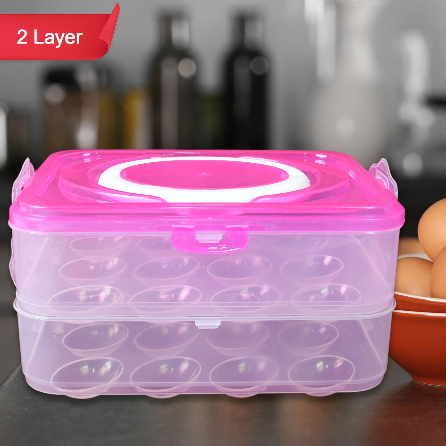 Double Layer 24 Grid Egg Storage Box For Egg Storage Container