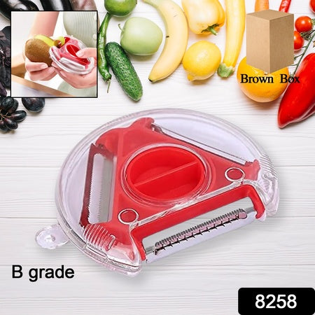 3 In 1 Multi Function Three Use Rotary Hanging Round Planer Peeler And Cutter Vegetable Slicer Kitchen Tools Kitchen Gadgets (B Grade)