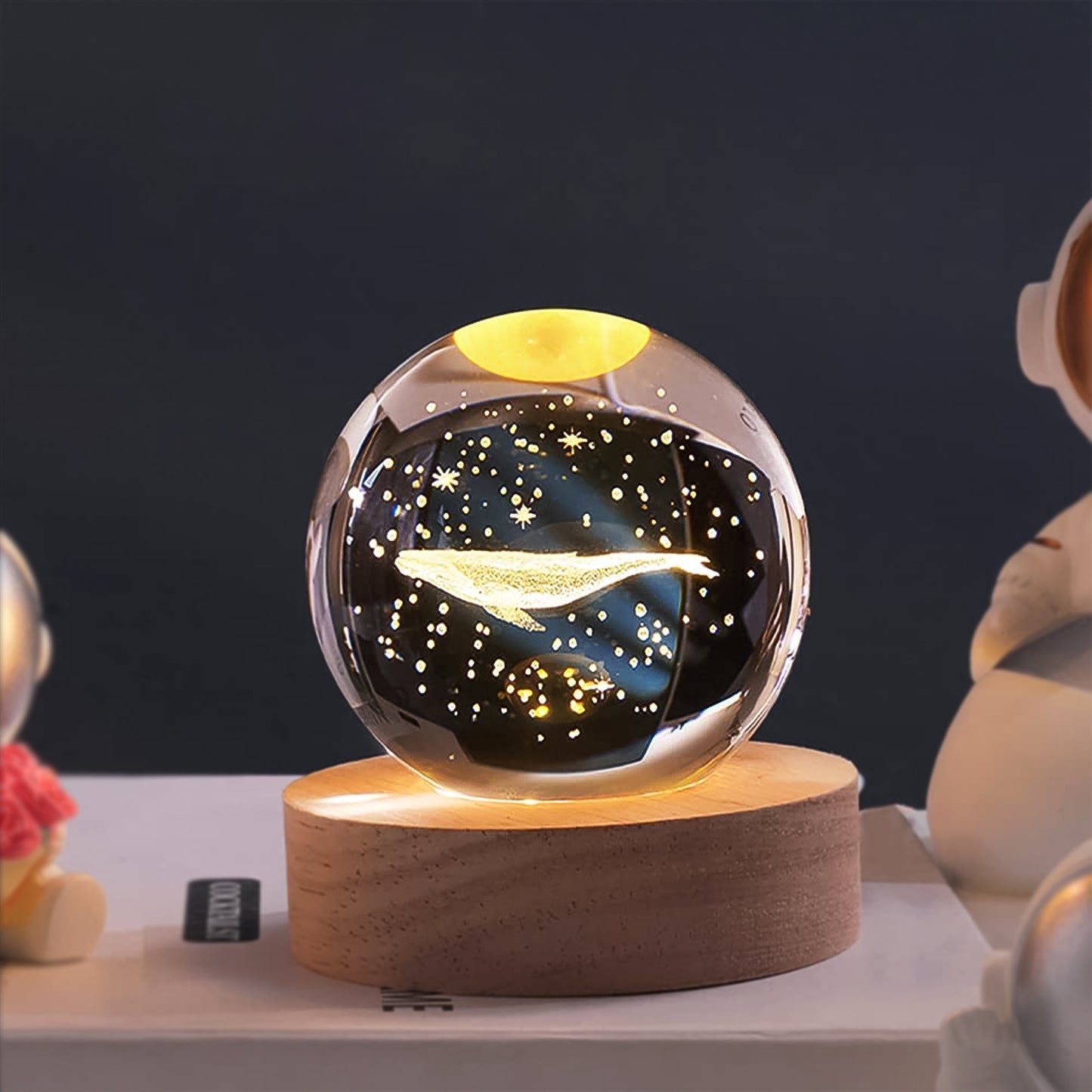 Fish3D Crystal Ball Lamps With Base (1 Pc)