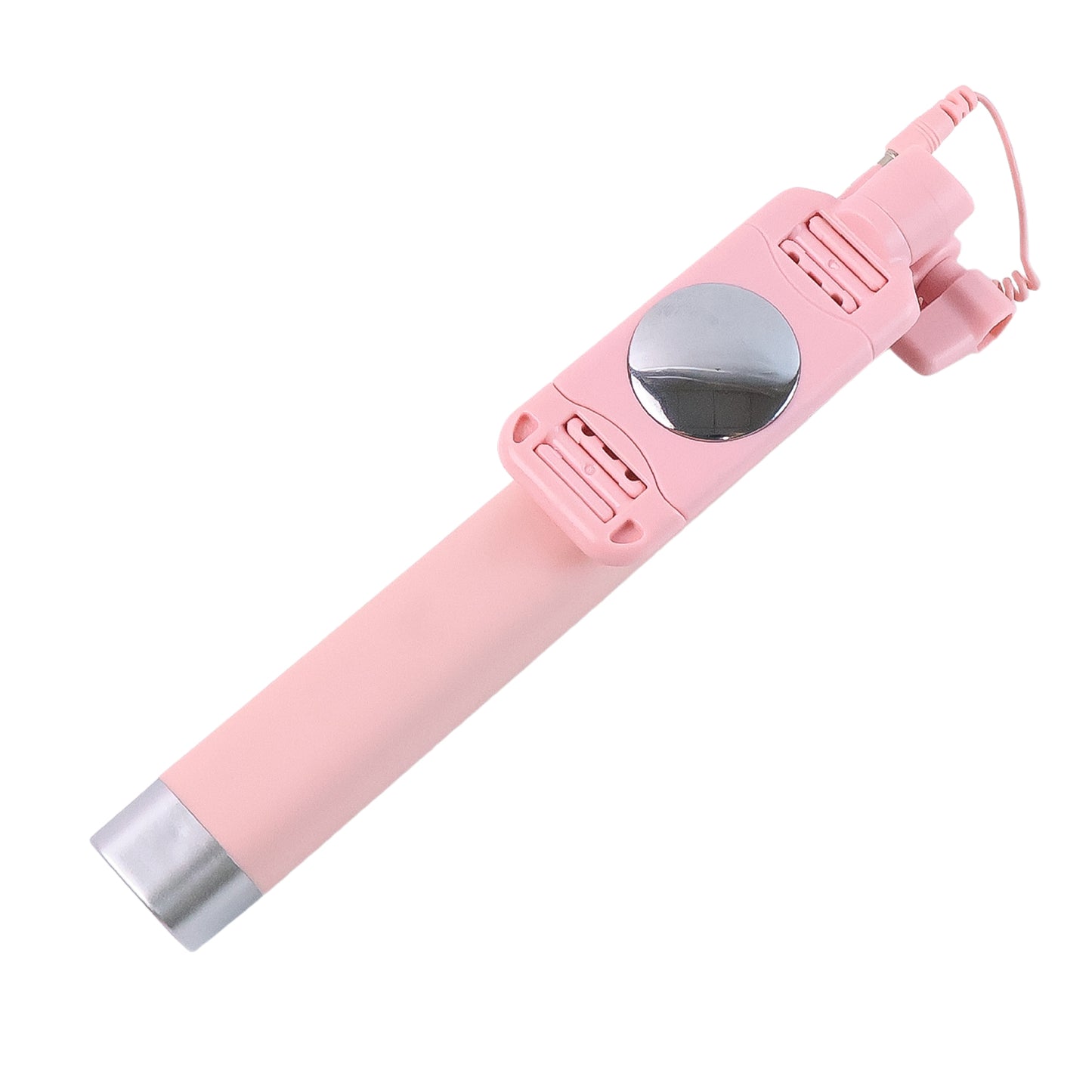 Wired Selfie Stick With Rearview Mirror Built-In Shutter Button (1 Pc)