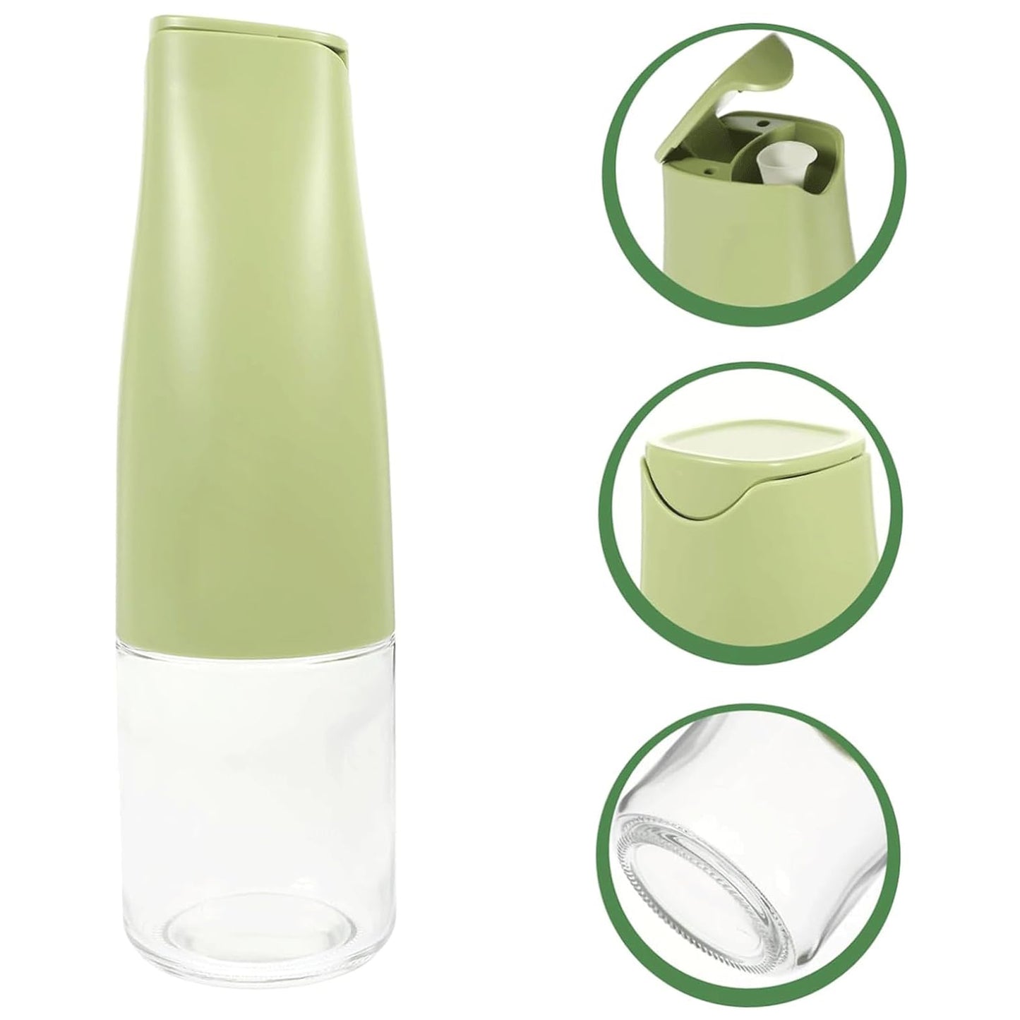 Oil Dispenser 500Ml Cooking Oil Dispensing Cruets Oil Bottle With Automatic Open Lid Kitchen Glass Oil Pot Cooking Oil Bottle For Kitchen Grilling Frying (500 Ml)