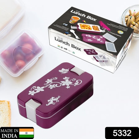 Airtight Lunch Box 2 Compartment Lunch Box Leak Proof Food Grade Material Lunch Box Modern Appearance Compact Lunch Box With Spoon