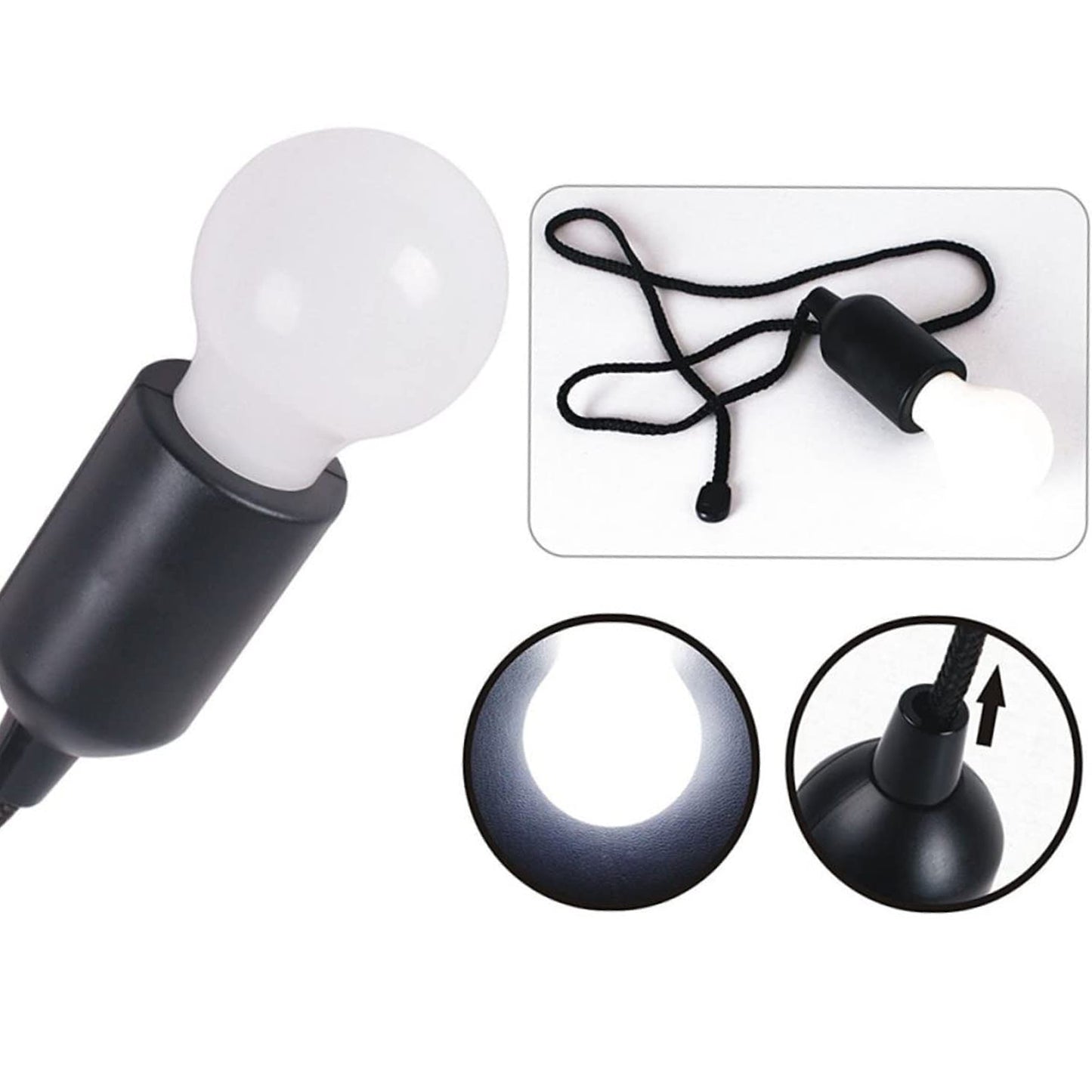 1Pcs Led Bulbs Pull Cord Light Led Pull Cord Light Hanging Led Bulb Pull Wire Drawstring Light Bulb Black Led Pendant Lights