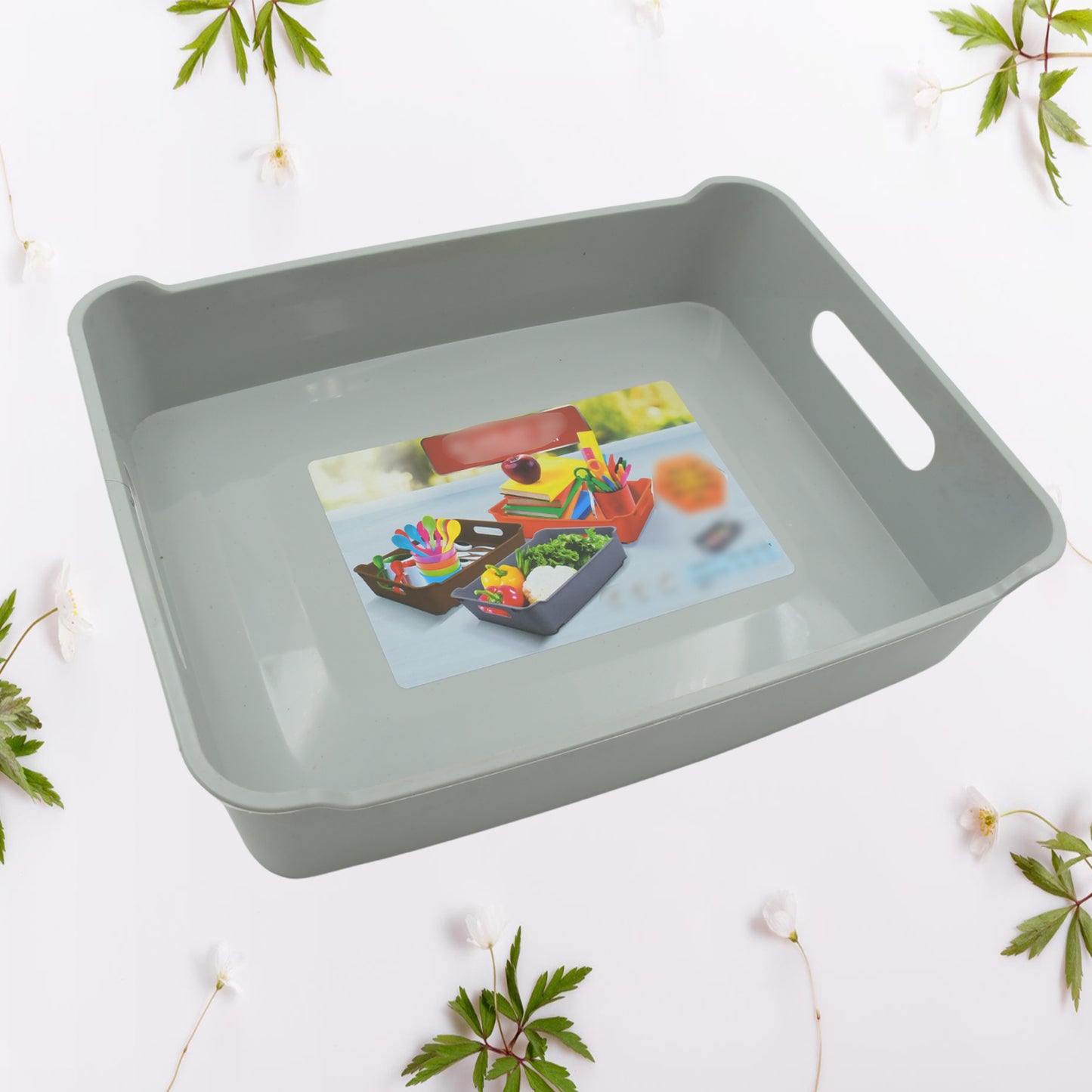 Multipurpose Organising Storage Plastic Tray Fruit Vegetable Multi Purpose Tray Organizer For Kitchen Countertop Cabinet Bathroom Plastic Storage Basket For Store Fruits Vegetables Magazines Cosmetics Stationary Set Of 3