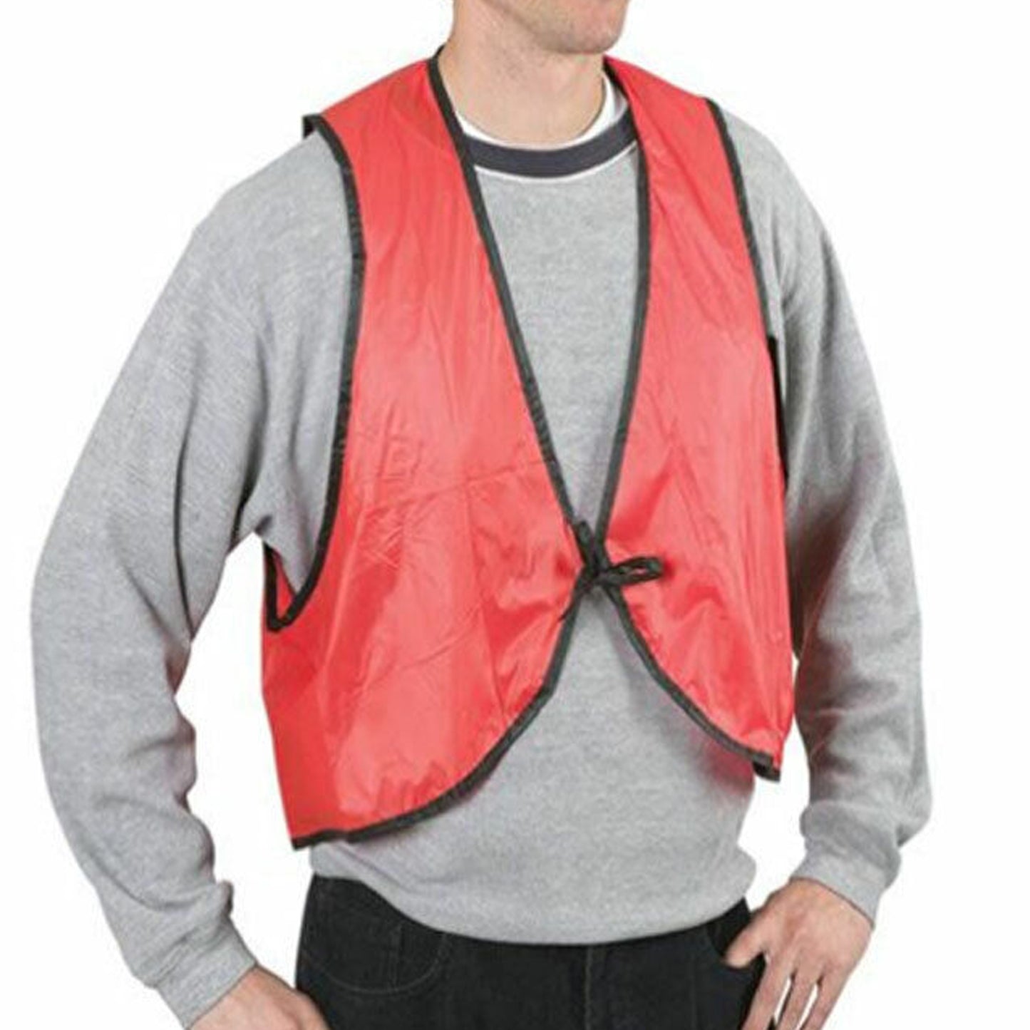 Economy Safety Vest Soft Vinyl With Tie Closure For Identifying Staff And Volunteers Adult Pvc Safety Vest High Visibility For Outdoor Operator