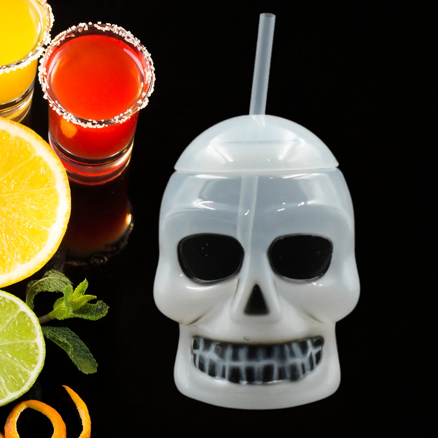Ghost Face Bottle Water Bottle Drinking Cup With Lid And Straw Party Favors Summer Hawaiian And Beach Party Decorations For Kids Adults With Brown Box(1 Pc)