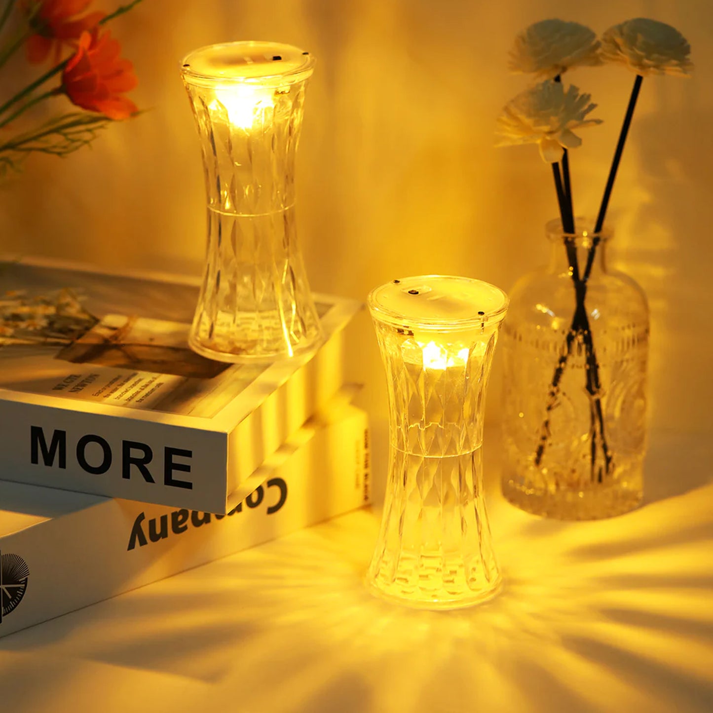 Crystal Lamp Universal Night Light Soft Lighting Eye Protection For Nursery Study Bedroom Transparent Crystal Table Soft Lighting Multipurpose For Hotel For Office For Childrens Room (12Pc Moq)