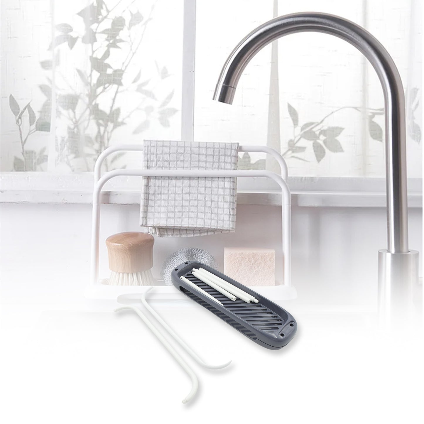 Storage Rack Kitchen Storage Holder Dish Towel Holder Dishcloth Rack Organizer Pool Dishcloth Drying Rack Sink Rag Holder Towel (1 Pc)