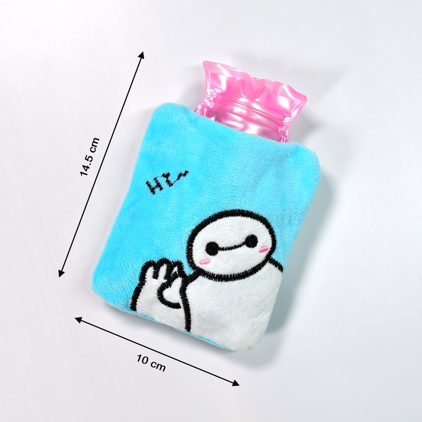 Blue Baymax Small Hot Water Bag With Cover For Pain Relief Neck Shoulder Pain And Hand Feet Warmer Menstrual Cramps.