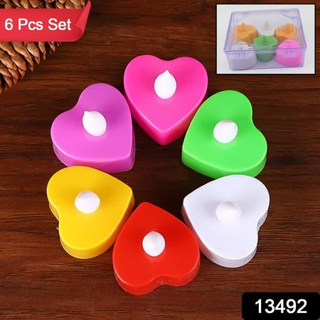 Led Tealights Smokeless Plastic Decorative Candles (Pack Of 6 Multicolor)
