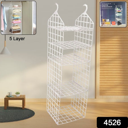 Multipurpose 5 Layer Folding Clothes Storage Rackscloset For Students Wardrobe Shelves Socks Scarf T-Shirt Etchanging Organizer Storage Holders Racks
