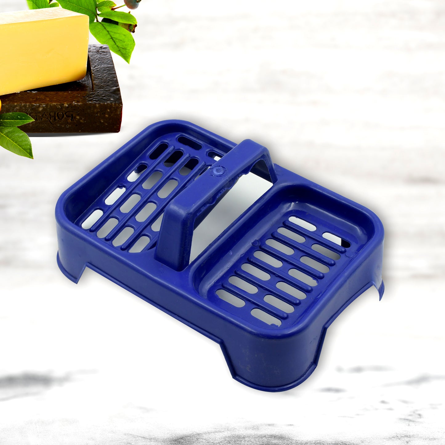 2In1 Plastic Soap Case Soap Dish Soap Stand 2 Section Plastic Soap Case Soap Holder Soap Dish For Bathroom Kitchen Sink (1 Pc Multicolor )