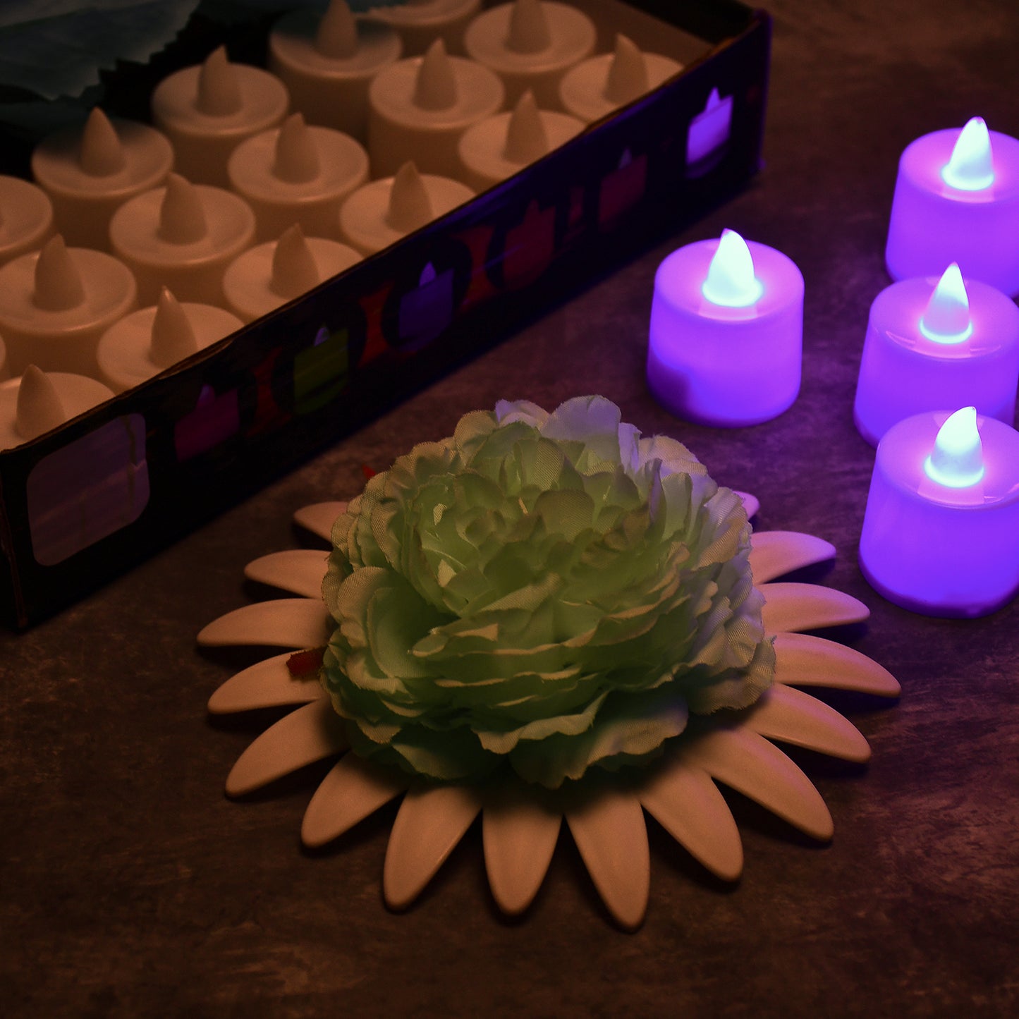 Pink Flameless Led Tealights Smokeless Plastic Decorative Candles - Led Tea Light Candle For Home Decoration (Pack Of 24)