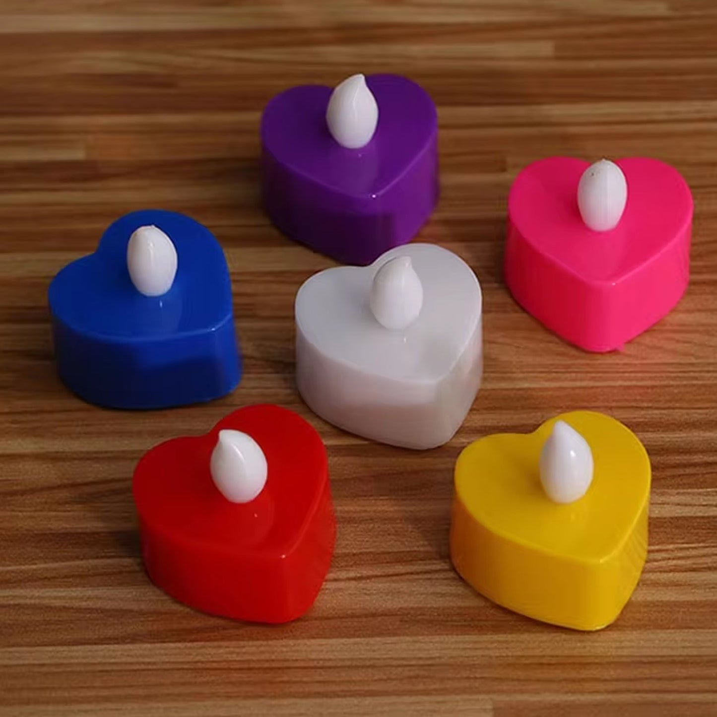 Led Tealights Smokeless Plastic Decorative Candles (Pack Of 6 Multicolor)