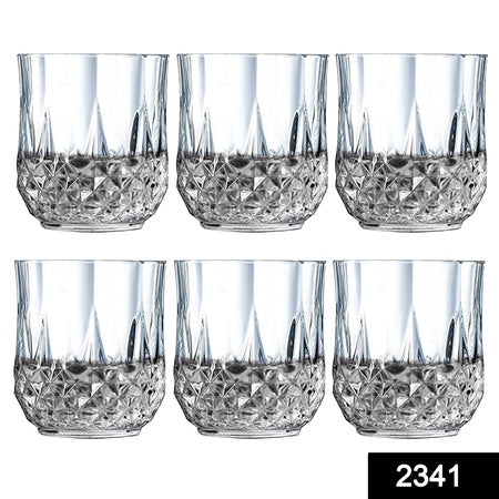 Heavy Unbreakable Stylish Look Fully Transparent Glasses Set 250Ml (6Pcs)