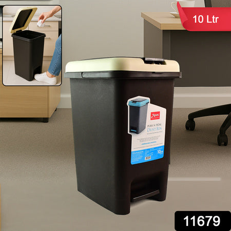 Apexpush N Pedal Plastic Dustbin 10L Capacity (1 Pc)