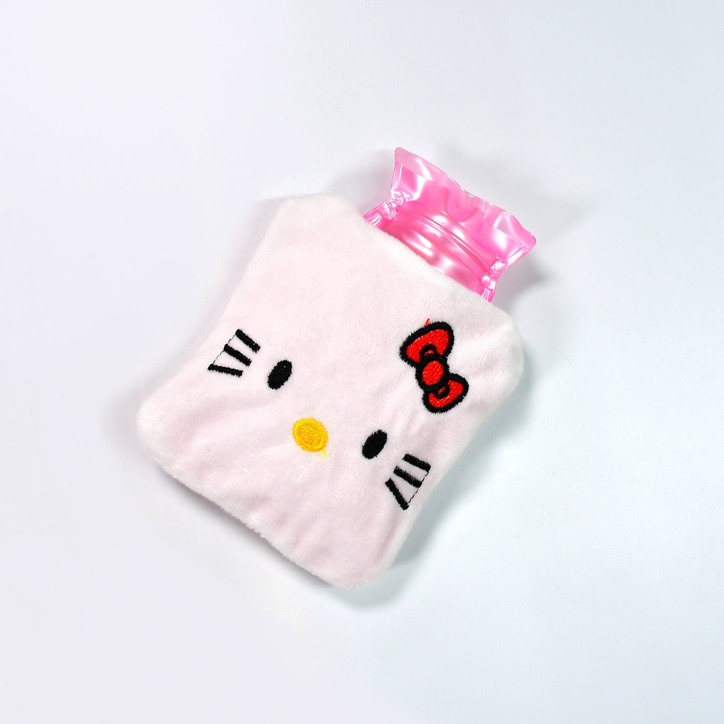 White Hello Kitty Small Hot Water Bag With Cover For Pain Relief Neck Shoulder Pain And Hand Feet Warmer Menstrual Cramps.