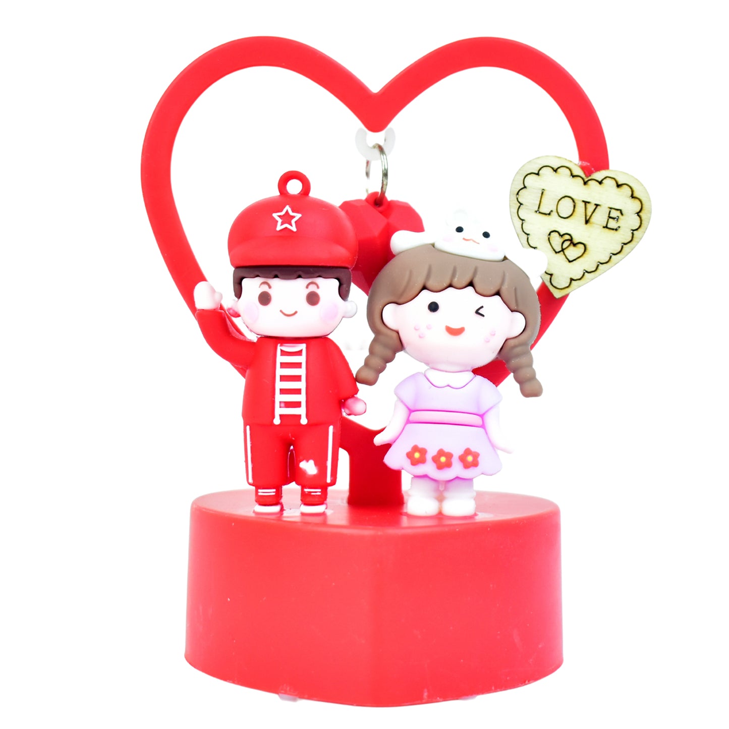 Cuteromantic Couple Love Showpiece With Heart Frame (1 Pc)