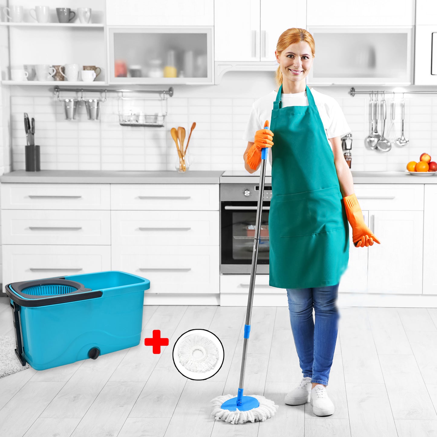 Quick Spin Mop Plastic Spin Bucket Floor Cleaning Easy Wheels Big Bucket Floor Cleaning Mop With Bucket