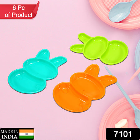 Rabbit Shape Dish 6 Pcs For Kids (Multicolor)