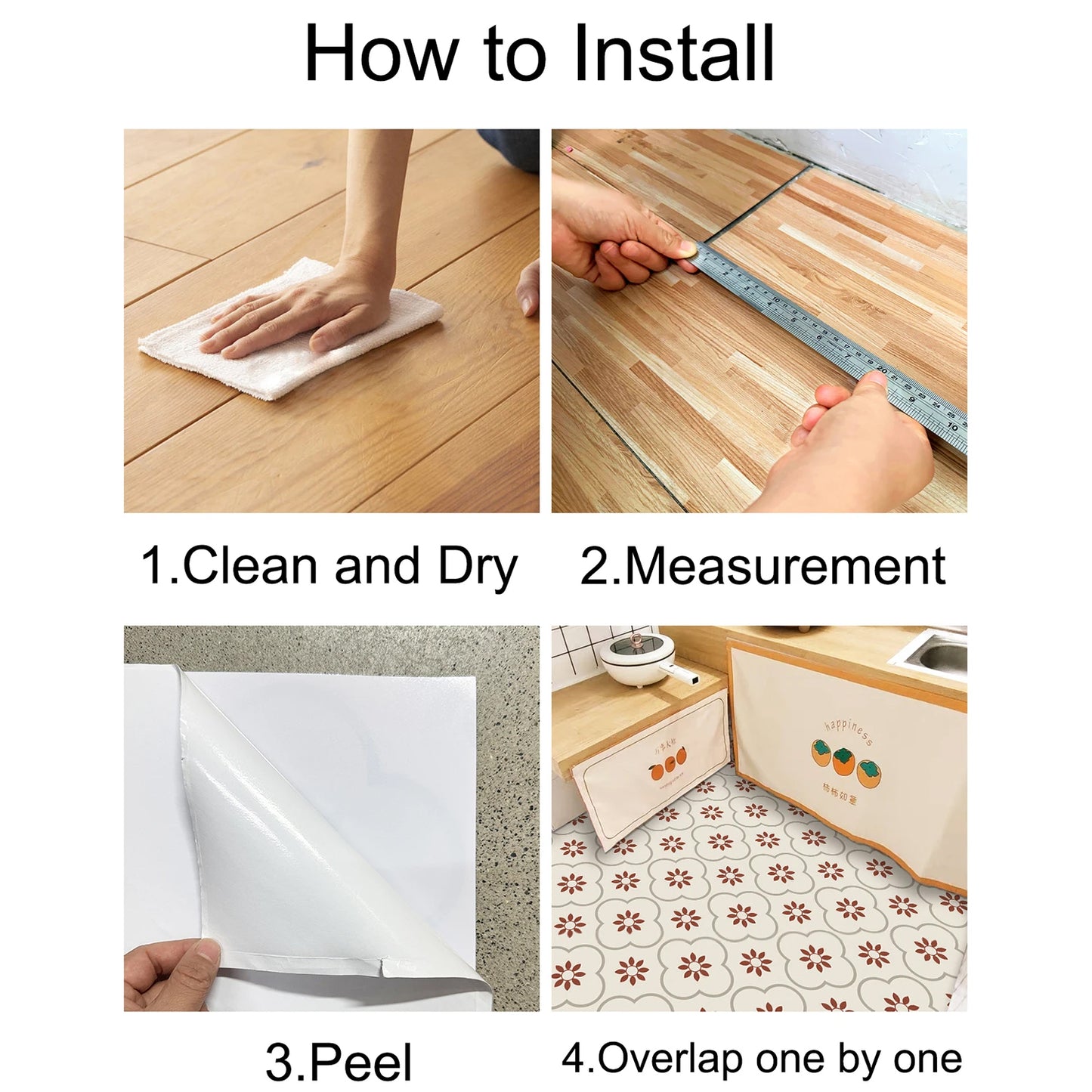 Peeland Stick Floor Tiles Kitchen Bathroom Backsplash Sticker Detachable Waterproof Diy Tile Stickers For Wall Decoration Tiles Home Decoration (8X8 Inch 10 Pcs Set)