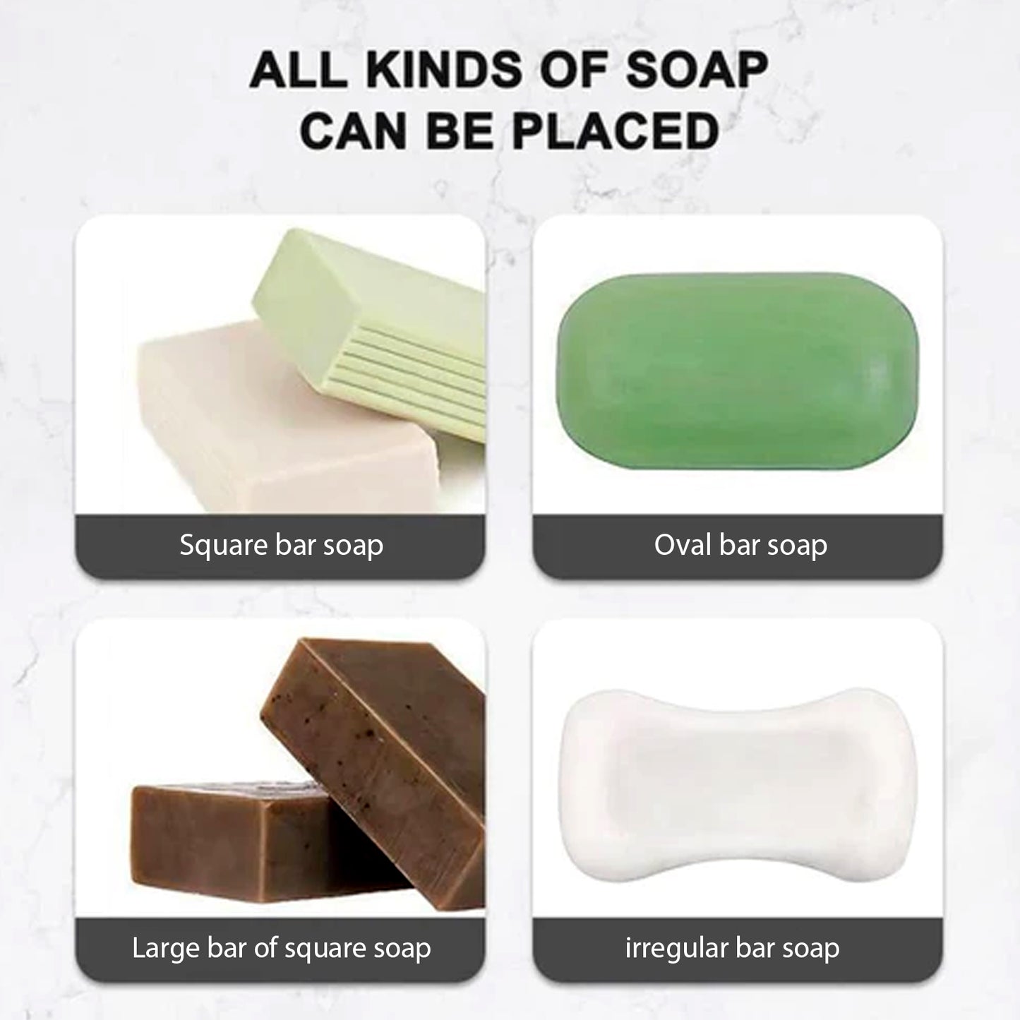 Soap Dish Wall Mounted Soap Dish No-Drilling Soap Holder Self Draining Waterfall Soap Tray Bar Soap Holder For Showerbathroom Soap Holder For Shower Adjustable Removable Soap Holder