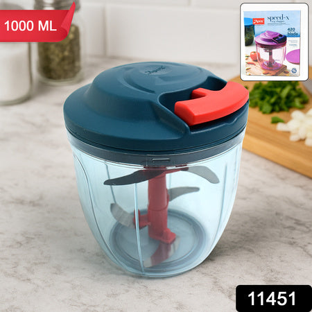 Apexspeed-X Hand-Powered Vegetable Chopper (1000 Ml)