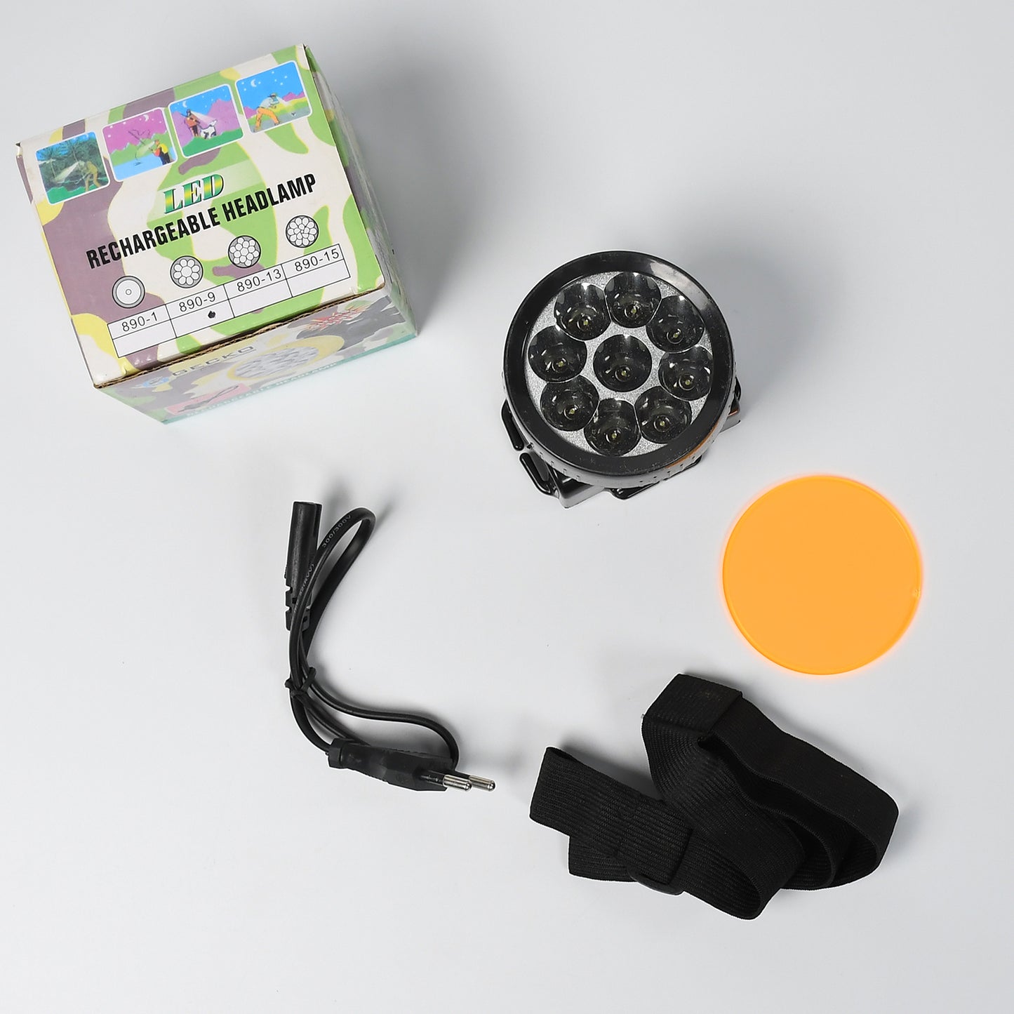 Head Lamp 9 Led Long Range Rechargeable Headlamp Adjustment Lamp Use For Farmers Fishing Camping Hiking Trekking Cycling