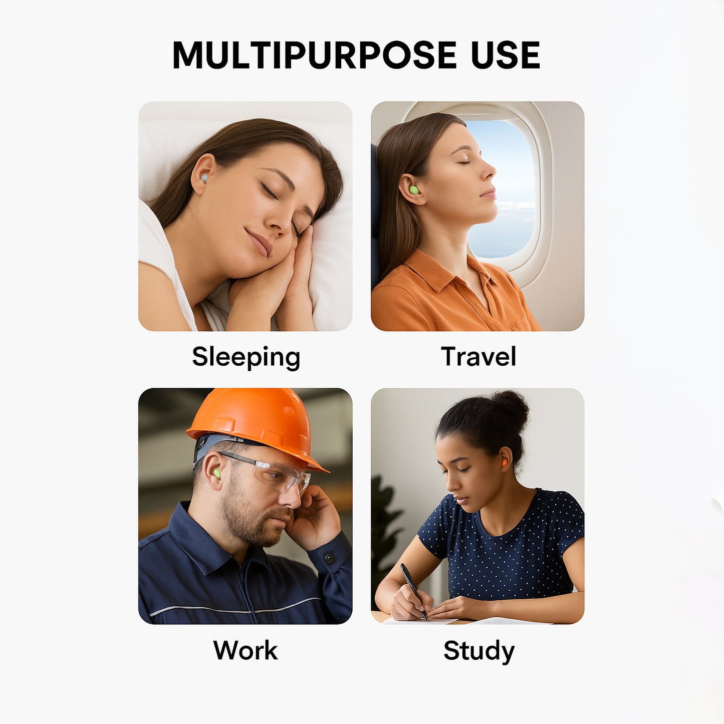 Softfoam Noise-Cancelling Earplugs 4 Pairs