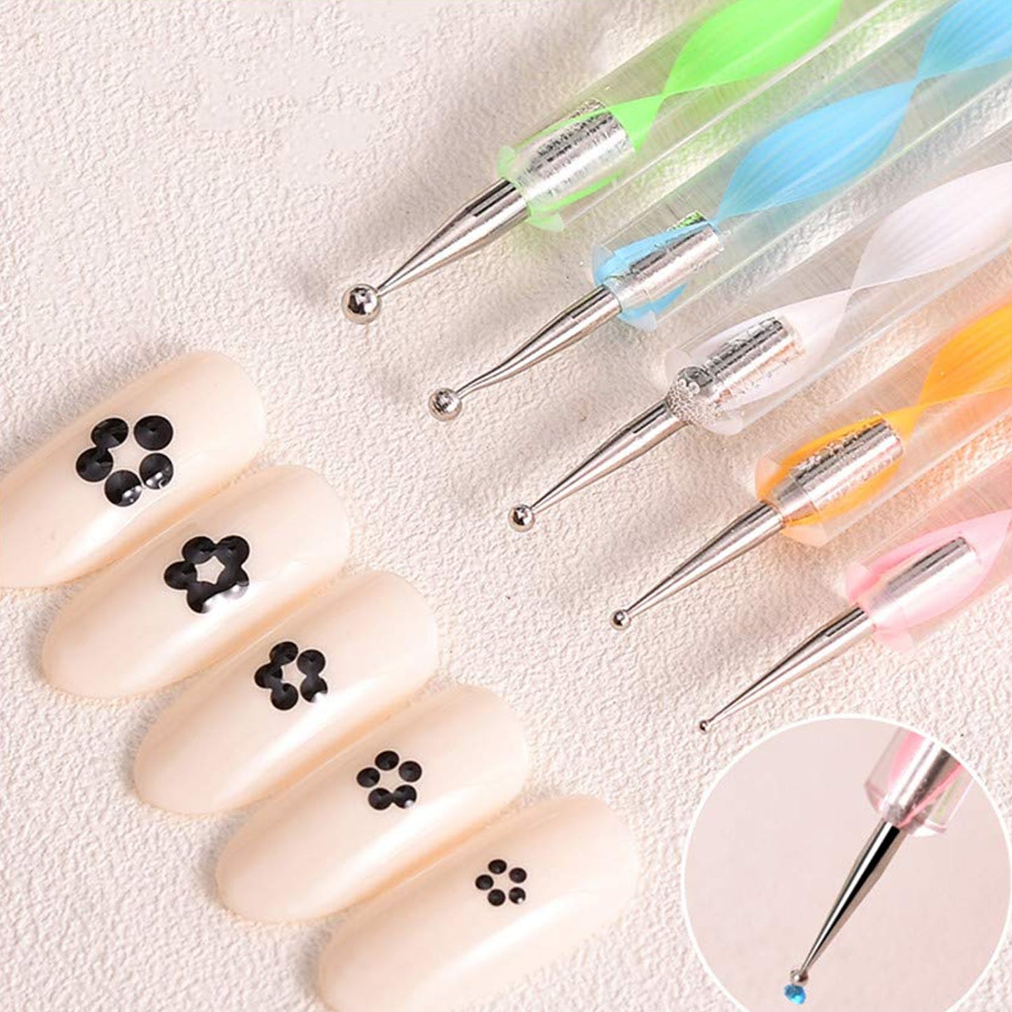 Nail Art Point Pen And Set Used By Womens And Ladies For Their Fashion Purposes.