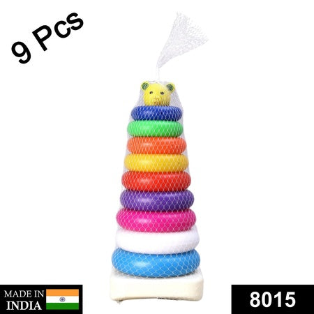 Plastic Baby Kids Teddy Stacking Ring Jumbo Stack Up Educational Toy 9Pc